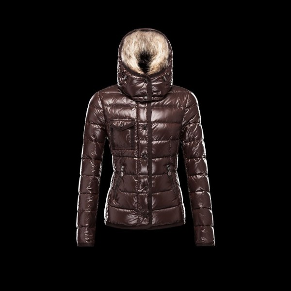 Moncler Fashion Fur Cap marrone Cappotti uscita